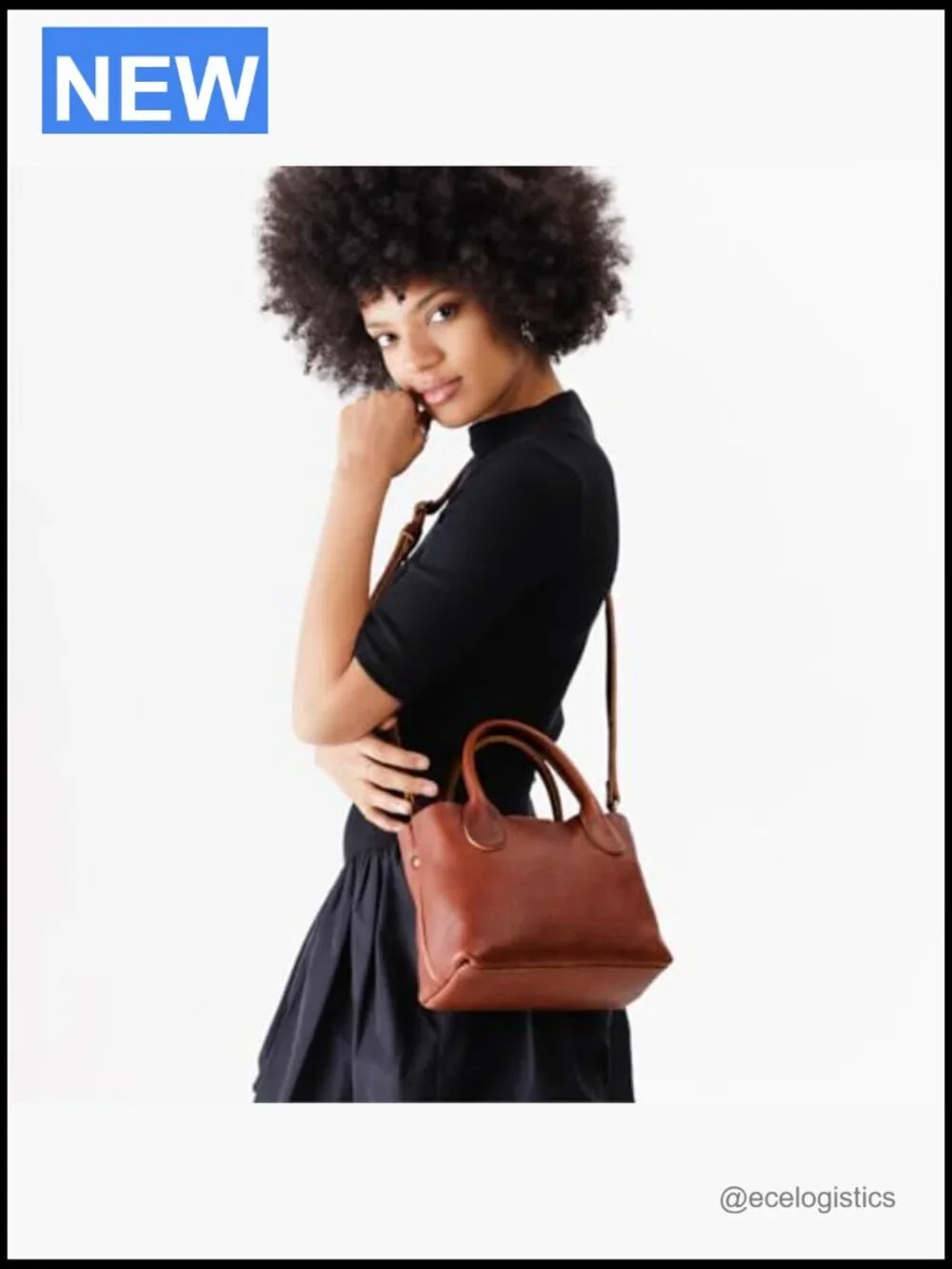 Hobo Crossbody Bag with Handles Full-Grain Leather Zipper Closure